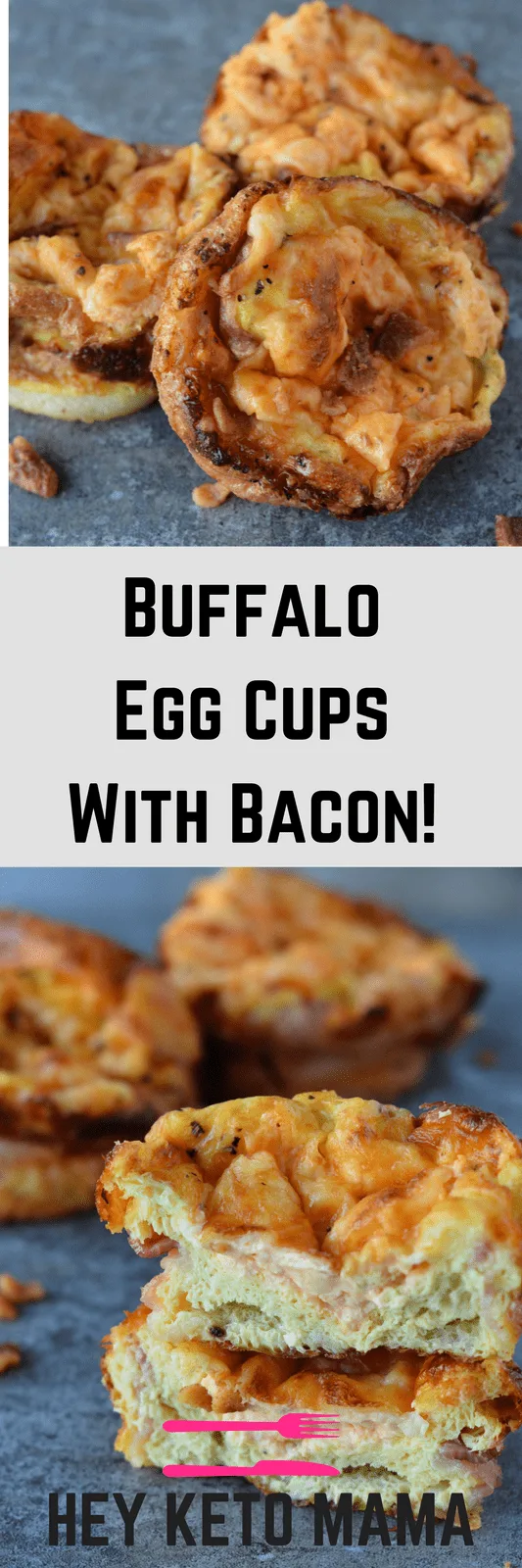 These buffalo egg cups with bacon are your ticket to a quick and easy low carb breakfast! | heyketomama.com