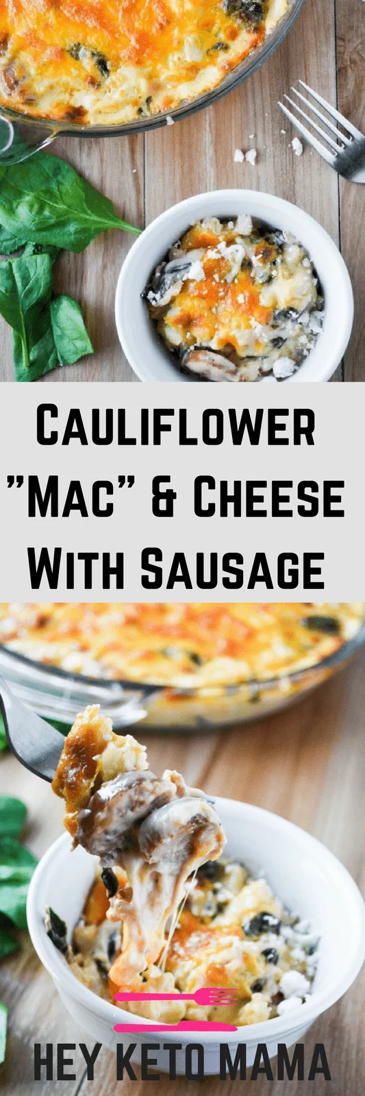 This Cauliflower Mac and Cheese is a delicious grain-free alternative to the traditional dish. Still as cheesy and gooey as ever! | heyketomama.com