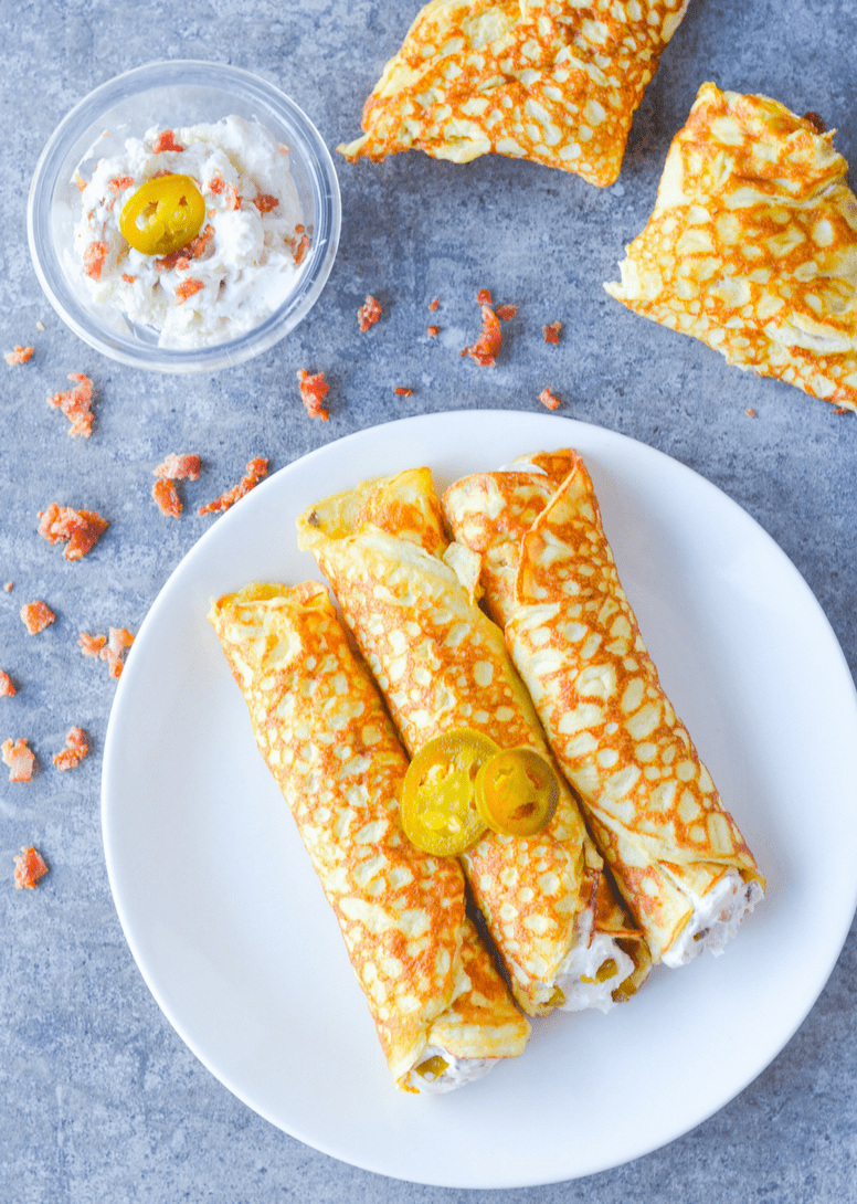 These low carb jalapeno crepes are an amazing flavor adventure--a combination of sweet, savory AND spicy! | heyketomama.com