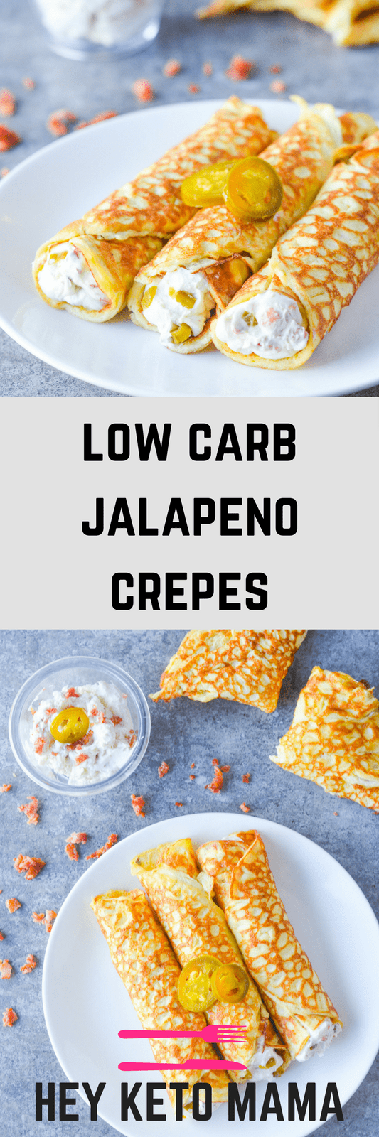 These low carb jalapeno crepes are an amazing flavor adventure--a combination of sweet, savory AND spicy! | heyketomama.com