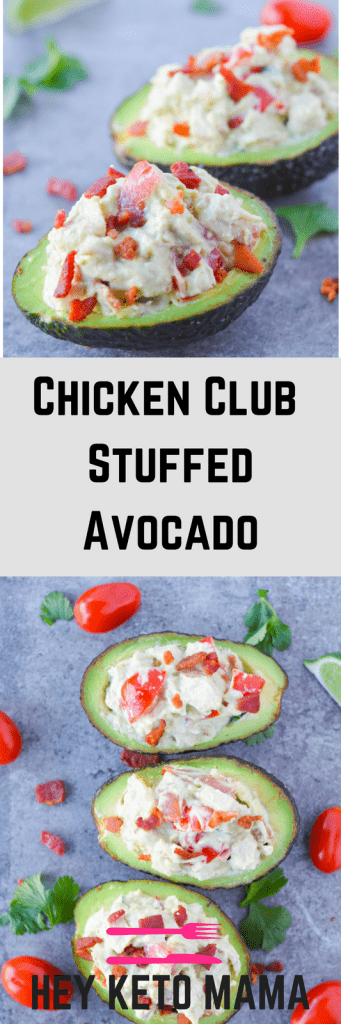 These 5 Minute Chicken Club Stuffed Avocados make for an extremely easy, filling, and refreshing meal! | heyketomama.com