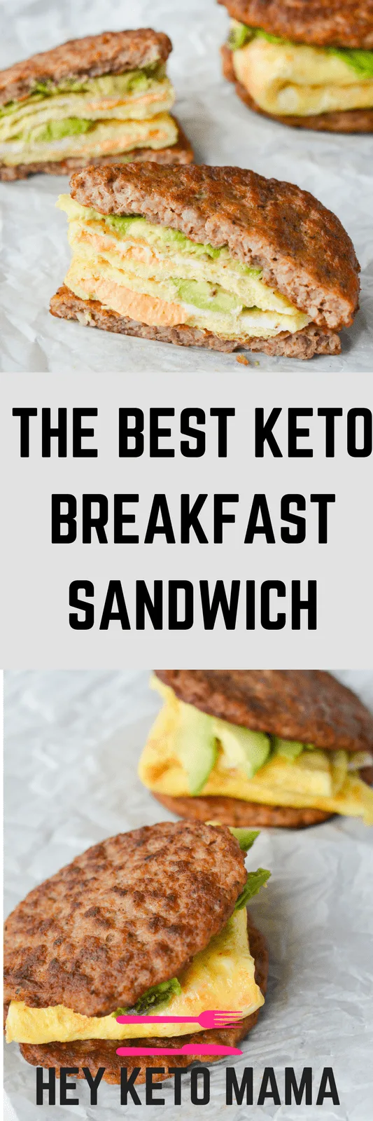 My favorite keto breakfast sandwich is low in carbs, high in healthy fats and off the charts in flavor! The sausage on the outside is the perfect touch to make you not miss the bread at all! | heyketomama.com