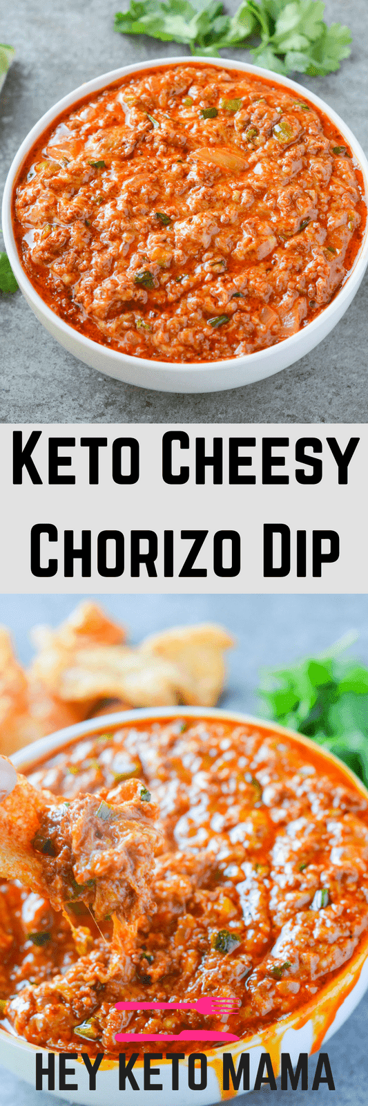 This Keto Cheesy Chorizo Dip is a hearty dish full of bold flavor, spice and everything nice! The best part? Less than 1 carb per serving! | heyketomama.com