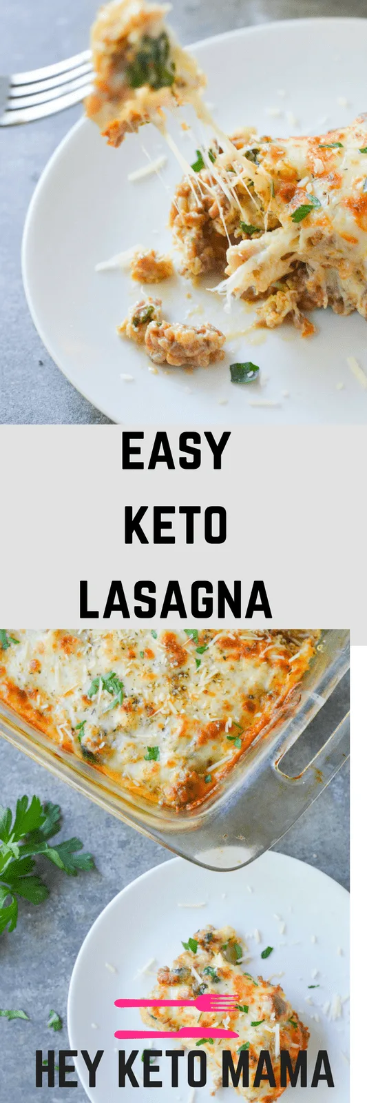 This easy keto lasagna will quickly become one of your new favorite meals! It's delicious, nutrient rich, and layers easily! | heyketomama.com