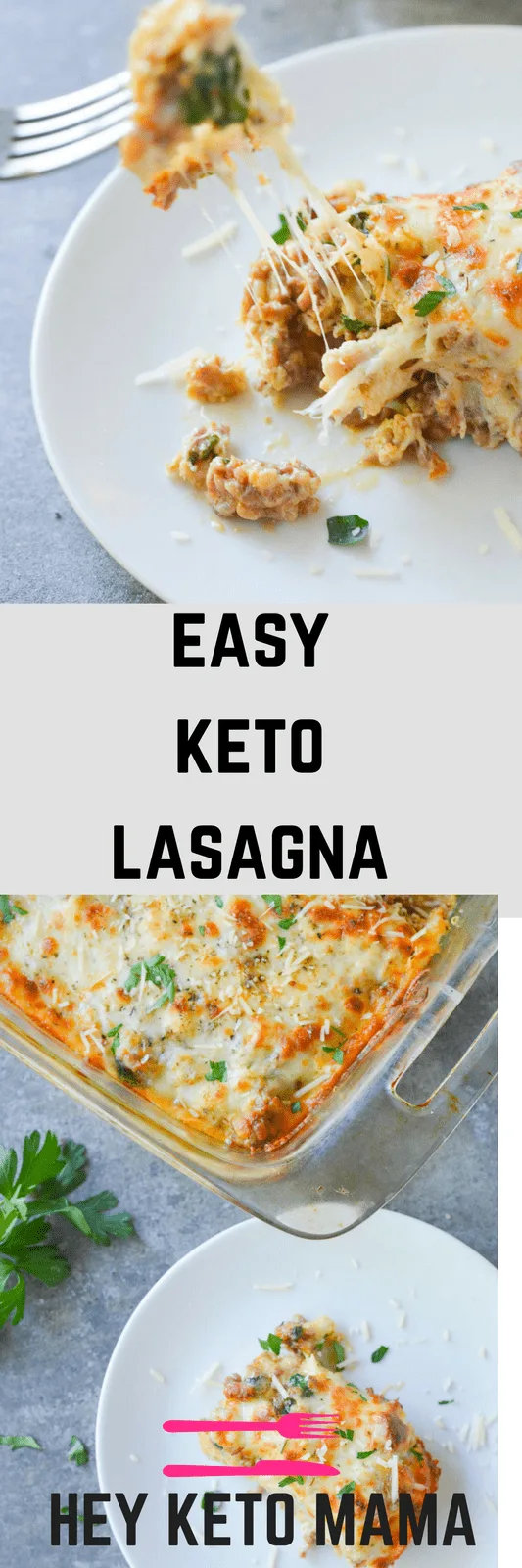 This easy keto lasagna will quickly become one of your new favorite meals! It's delicious, nutrient rich, and layers easily! | heyketomama.com