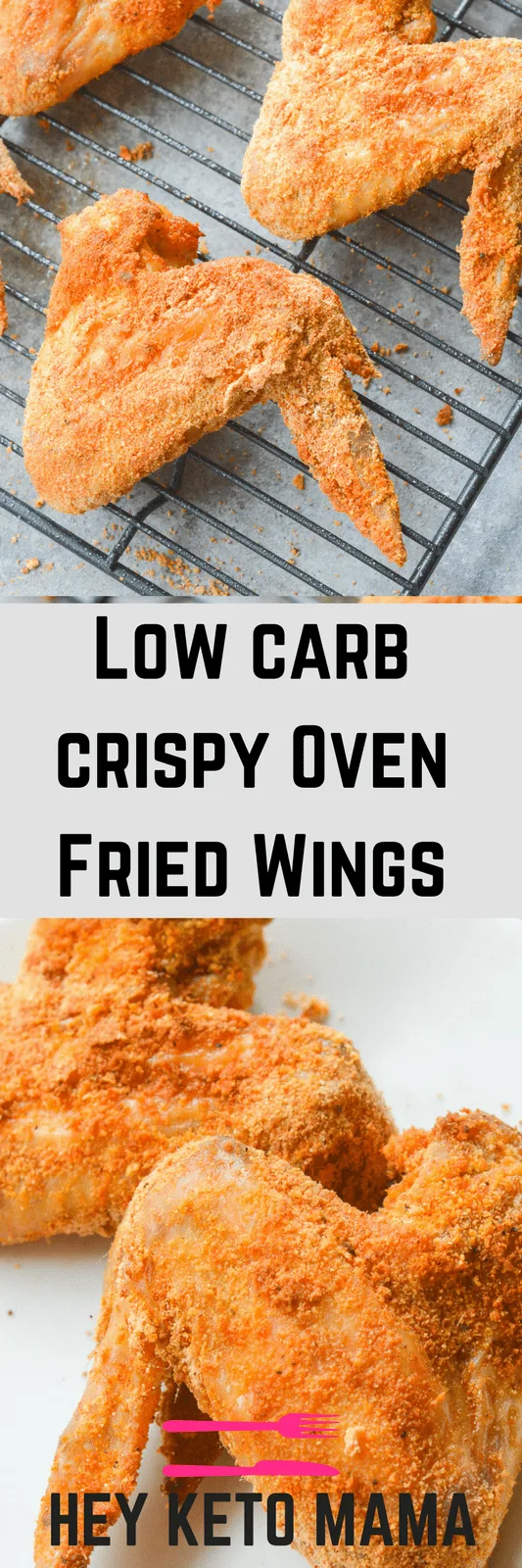 These Low Carb Crispy Oven Fried Wings are a delicious and healthy way to satisfy that fried chicken craving without the traditional flour! | heyketomama.com