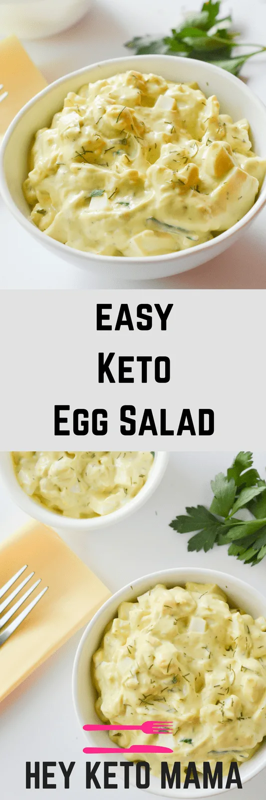 This easy keto egg salad is a quick and healthy low carb lunch with plenty of protein and delicious flavor! | heyketomama.com