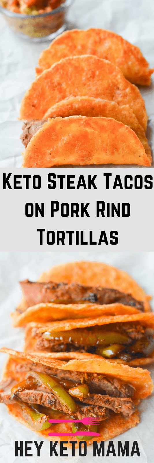 The best part about these Keto Steak Tacos on Pork Rind Tortillas is they are extremely low carb. With so few ingredients, they are sure to become a fast favorite! | heyketomama.com