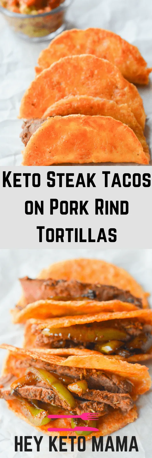 The best part about these Keto Steak Tacos on Pork Rind Tortillas is they are extremely low carb. With so few ingredients, they are sure to become a fast favorite! | heyketomama.com