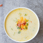 This Keto Broccoli Cheddar Soup is so yummy and filling, you won't even miss the potatoes! It's an excellent low carb option for any Fall meal! | heyketomama.com