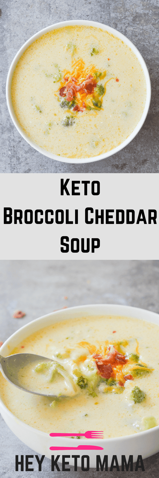 This Keto Broccoli Cheddar Soup is so yummy and filling, you won't even miss the potatoes! It's an excellent low carb option for any Fall meal! | heyketomama.com