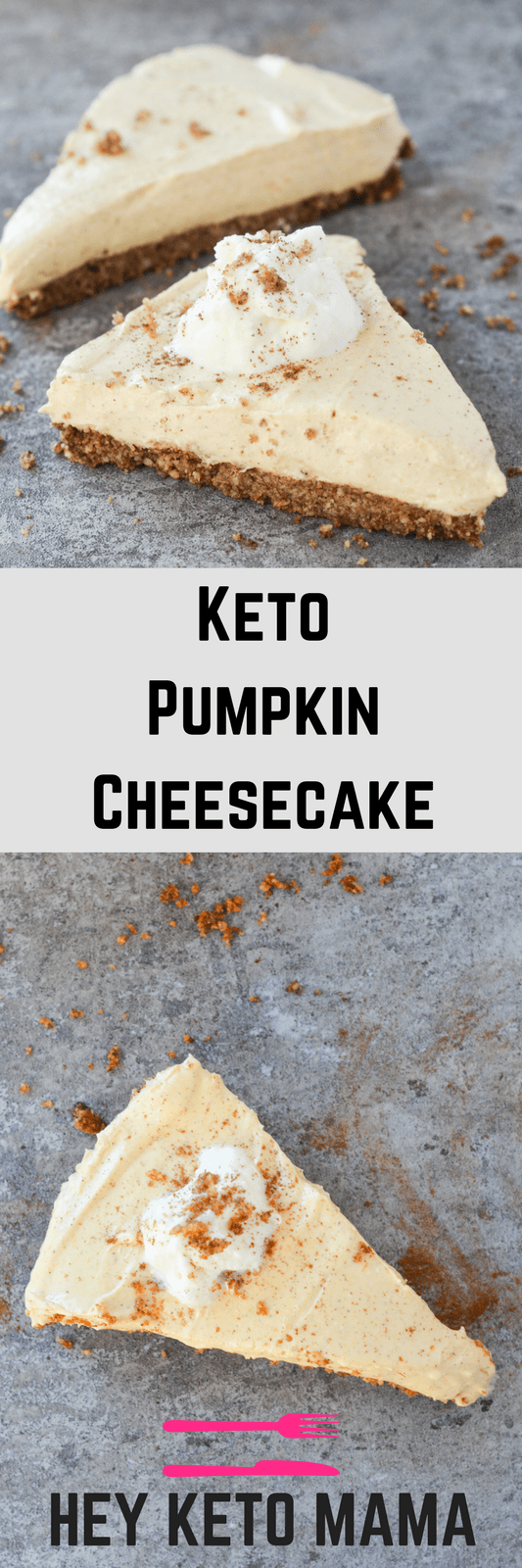 Keto Pumpkin Cheesecake is always the answer, no matter the question. Check out this easy recipe to make a Fall favorite low carb style! | heyketomama.com