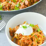 This Low Carb Taco Cabbage Skillet is an easy keto dinner with amazing taco flavor. The perfect one-pan meal for when you're low on time! | heyketomama.com