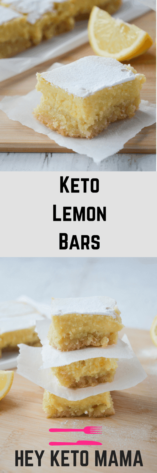 This recipe for keto lemon bars is an absolute low carb dream! With only 4g of net carbs per serving, you'll be happy to indulge in this bright and tangy treat without a shred of guilt! | heyketomama.com