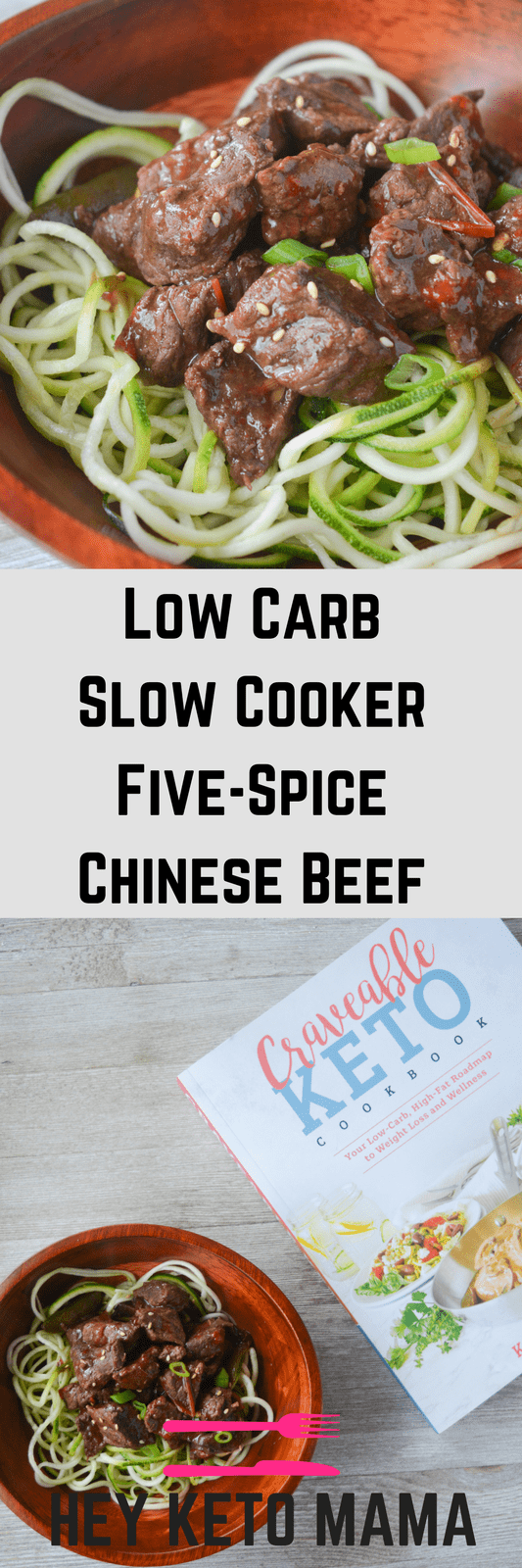 Fresh grated ginger, red peppers, and minced garlic are all part of this Low Carb Slow Cooker Chinese Five-Spice Beef, a savory dish that will satisfy your Asian-style cuisine cravings! | heyketomama.com