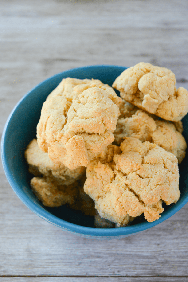 a bowl of keto biscuits