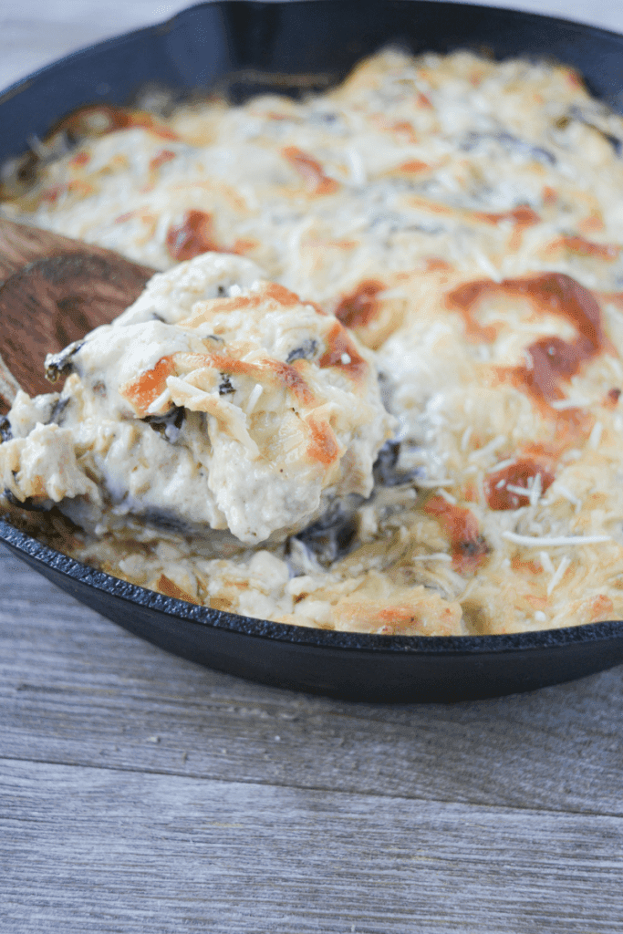 Keto Spinach Artichoke Chicken Casserole - Hey Keto Mama