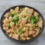This Keto Chicken Fried Cauliflower Rice is a flavorful low carb side dish that could really be enjoyed as a meal! If you’ve been Chinese food, this recipe is a must try! | heyketomama.com