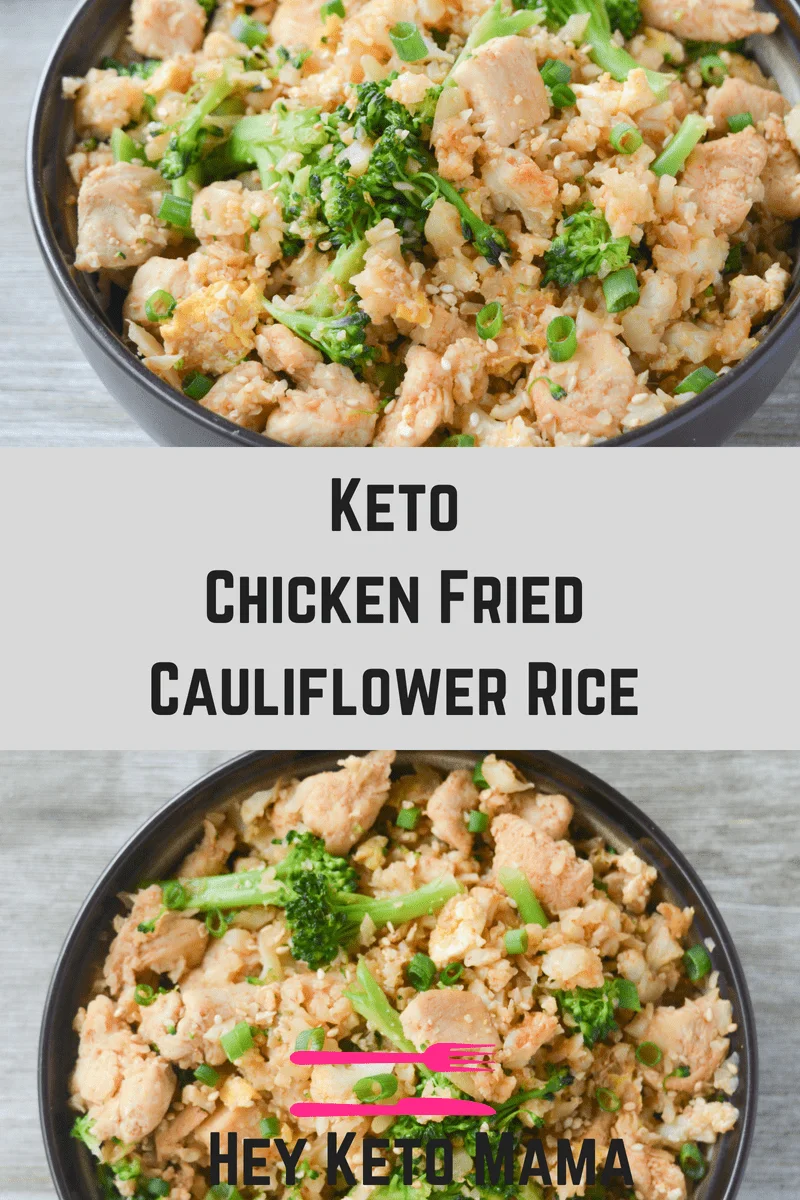This Keto Chicken Fried Cauliflower Rice is a flavorful low carb side dish that could really be enjoyed as a meal! If you’ve been Chinese food, this recipe is a must try! | heyketomama.com