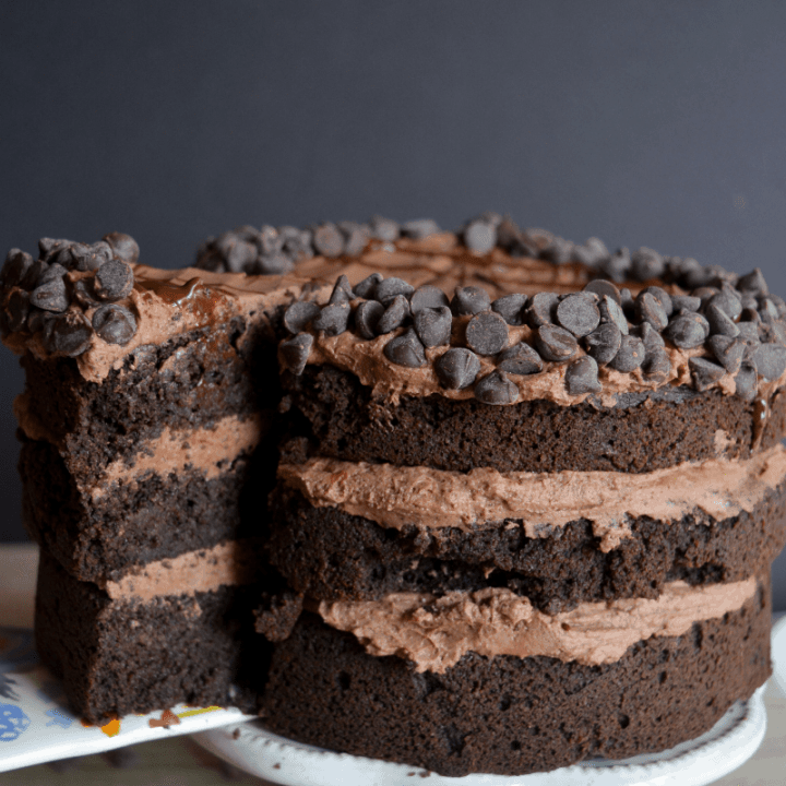 Death By Chocolate Cake with Swiss Meringue and Ganache - Veena Azmanov