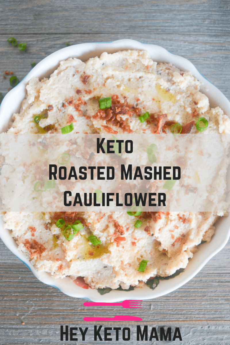 This Keto Mashed Cauliflower is the perfect low carb side dish for a hearty meal. Whether that's a savory companion for your Thanksgiving Dinner, or a flavorful side for your baked Chicken Thighs! | heyketomama.com