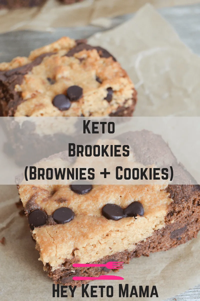 These keto brookies are a delightful low carb treat with impressive macros for your keto diet! Only 4.3g net carbs per serving! | heyketomama.com