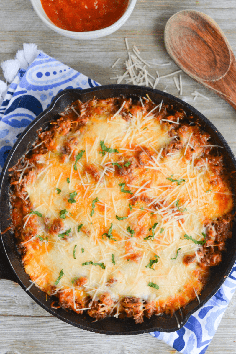 This Keto Lasagna Bake ditches the noodles, and it's so simple, you'll wonder why you didn't try it sooner. Sometimes simple is best, and that's exactly what this recipe is! | heyketomama.com