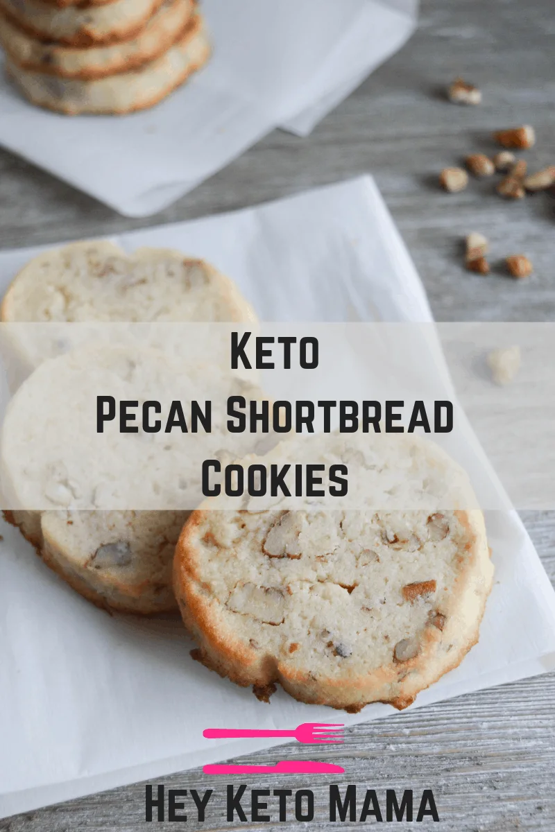 These Keto Pecan Shortbread Cookies are an absolute dream. Easy to make, very low carb, and absolutely delicious! Be careful, though! Once you start munching, it may be very hard to stop! | heyketomama.com