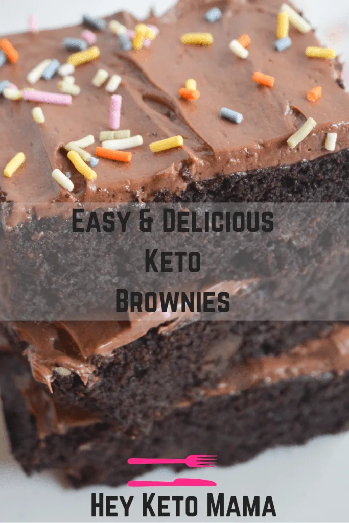 These Keto Brownies are decadent and delicious, fudgey and firm, everything a brownie should be! But thing these low carb brownies are is guilt free! You won't want to share them...and you won't have to!| heyketomama.com