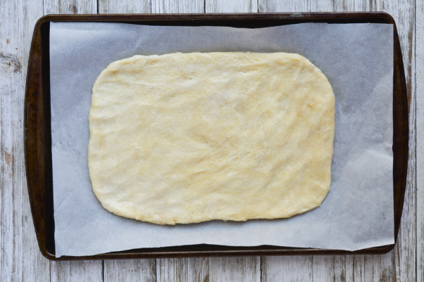 step five of making keto friendly fathead dough: shaping the dough