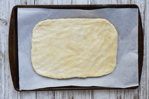 step five of making keto friendly fathead dough: shaping the dough