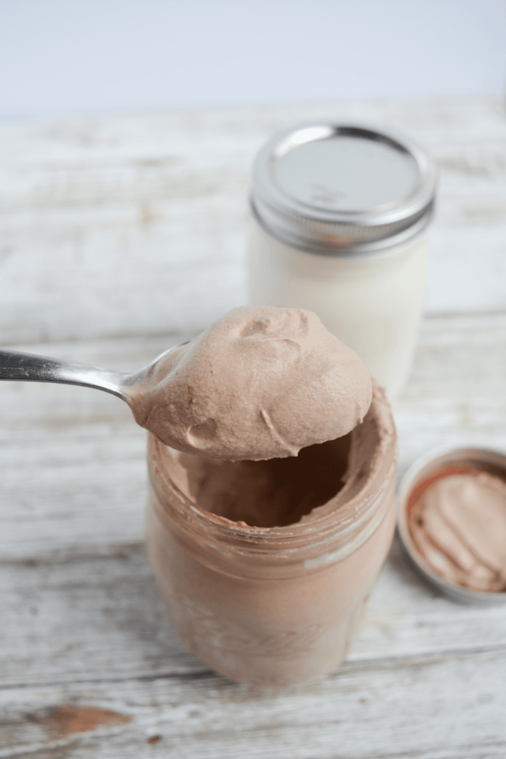 Keto Mason Jar Ice Cream Vanilla, Chocolate and Strawberry Hey Keto