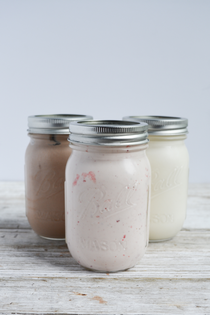 Keto Mason Jar Ice Cream - Vanilla, Chocolate and Strawberry