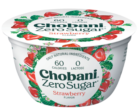 chobani brand strawberry yogurt